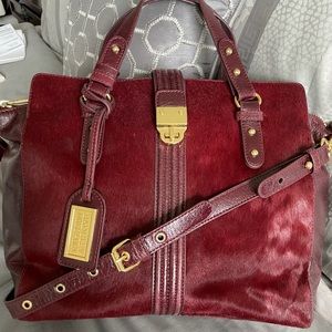 Badgley Mischka Wine Boho Satchel